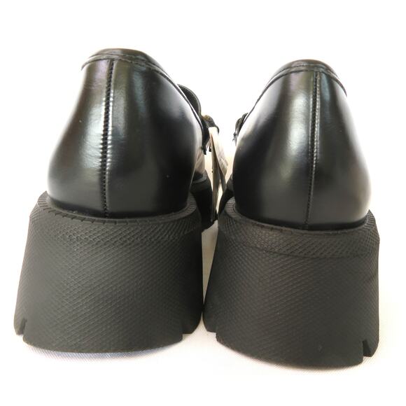 New ZARA Women's Black Chunky Lug Sole Loafers w/ Gold Ring Detail Sz 9 EU 40 - Picture 7 of 9